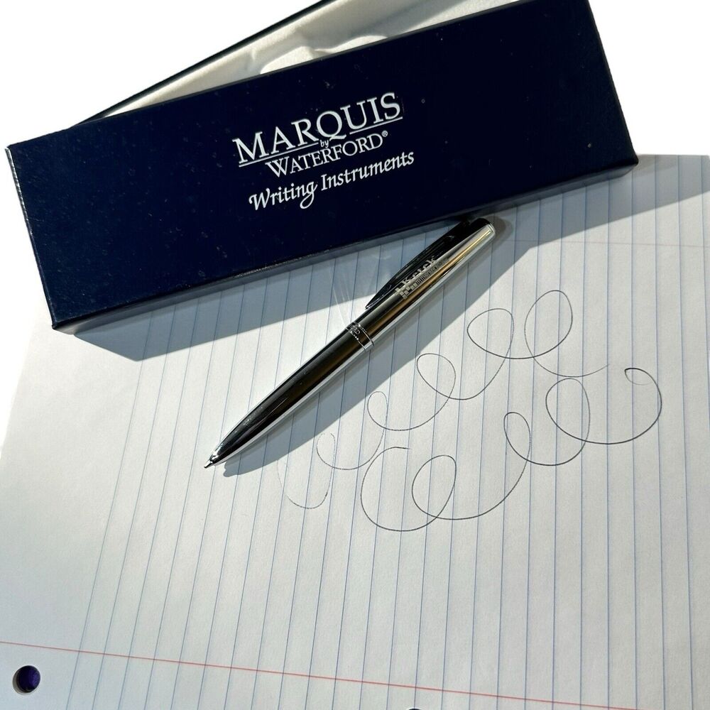 Marquis Waterford Writing Instrument Box Pen RX Ad Ketex Dr Gift Silver Barrel